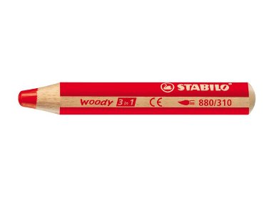 Stabilo kleurpotlood Woody kleur rood (3-in-1)