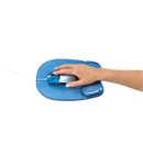 Muismat met polssteun Fellowes Crystals gel transparant blauw