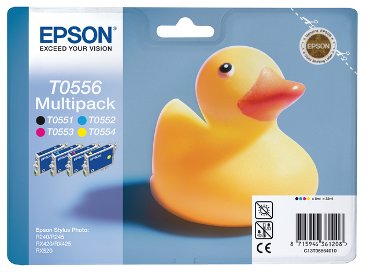 Inktcartridge Epson T0556 zwart + 3 kleuren