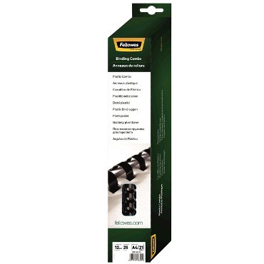 Bindrug Fellowes 12mm 21rings A4 wit 25stuks