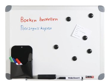 Whiteboard Desq 450x600mm in kunststof draagtas