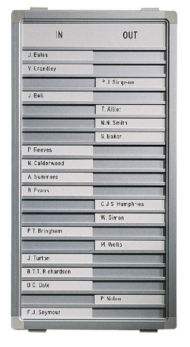 Aan-afwezigheidsbord Legamaster 310x260mm 10 namen