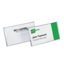 Badge Durable 8001 met speld en klemrand 40x75mm