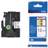 Labeltape Brother P-touch TZe-N231 ongelamineerd 12mm zwart op wit