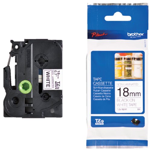 Labeltape Brother P Touch Tze N241 18Mm Zwart Op Wit brother kopen in de aanbieding Labeltape Brother P Touch Tze N241 18Mm Zwart Op Wit brother kopen in de aanbieding