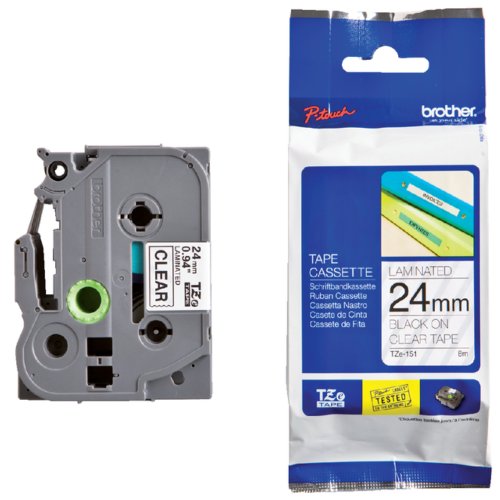 Labeltape Brother P Touch Tze 151 24Mm Zwart Op Transparant brother kopen in de aanbieding Labeltape Brother P Touch Tze 151 24Mm Zwart Op Transparant brother kopen in de aanbieding