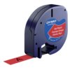 Labeltape Dymo LetraTag plastic 12mm zwart op rood