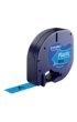 Labeltape Dymo LetraTag plastic 12mm zwart op blauw
