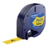 Labeltape Dymo LetraTag plastic 12mm zwart op geel