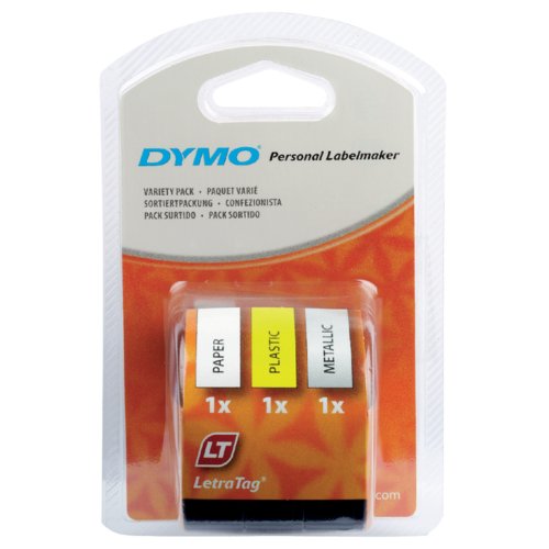 Labeltape Dymo Letratag 91240 3 Pack Assorti dymo kopen in de aanbieding