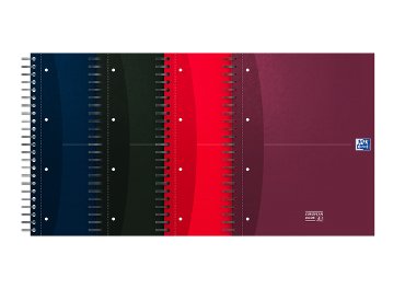 Collegeblok Oxford Office Essentials Europeanbook A4+ 4-gaats 120 vel assorti
