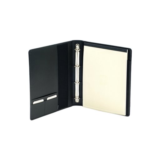 Schrijfmap Van Der Spek 370 A4 Leer Met Ringmechaniek Zwart van der spek kopen in de aanbieding