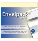Dubbele kaart Papyrus Envelpack Design vierkant 140x140mm ivoor 894440 set van 5