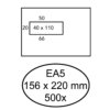 Envelop Hermes EA5 156x220mm venster 4x11links zelfklevend 500 stuks