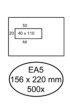 Envelop Hermes EA5 156x220mm venster 4x11links zelfklevend 500 stuks