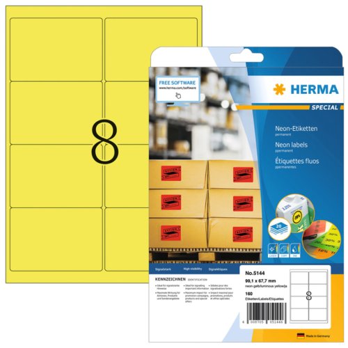 Etiket Herma 5144 99 1X67 7Mm Neongeel 160Stuks herma kopen in de aanbieding Etiket Herma 5144 99 1X67 7Mm Neongeel 160Stuks herma kopen in de aanbieding