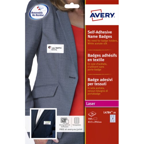 Naambadge Etiket Avery L4784 20 63 5X29 6Mm Zk 540Stuks avery kopen in de aanbieding Naambadge Etiket Avery L4784 20 63 5X29 6Mm Zk 540Stuks avery kopen in de aanbieding