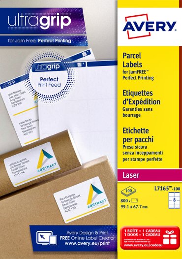 Etiket Avery L7165-100 99.1x67.7mm wit 800 etiketten