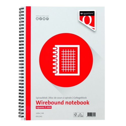 Spiraalblok Quantore A4 Ruit 5Mm Met Zijspiraal quantore kopen in de aanbieding