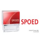 Tekststempel met tekst SPOED, kleur rood