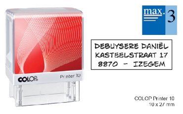 Colop tekststempel met waardebon 3-regelig