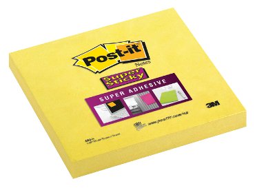 Memoblok 3M Post-it 654 Super Sticky 76x76mm ultra geel