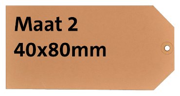 Label karton nr 2 200gr 40x80mm chamois 1000 stuks