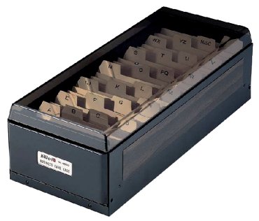 Visitekaartenbak KW-TRIO 75x105x270mm tbv 800 visitekaartjes metaal