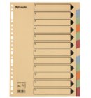 Tabbladen Esselte Premium A4 10-delig karton 23-rings assorti