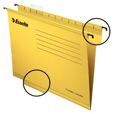 Hangmap Esselte Classic folio V-bodem 382x240mm geel
