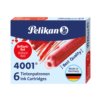 Inktpatroon Pelikan 4001 rood 6 stuks