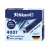 Inktpatroon Pelikan 4001 blauw/zwart 6 stuks