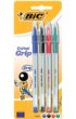 Balpen Bic Cristal grip assorti medium blister à 4st