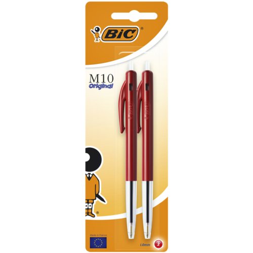 Balpen Bic M10 Rood Medium Blister bic kopen in de aanbieding