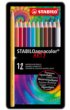 Kleurpotloden STABILO 1612 aquacolor assorti blik à 12 stuks