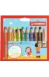 Kleurpotloden STABILO 880 woody 3 in 1 assorti etui à 10 stuks