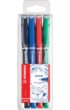 Fineliner STABILO Sensor 189 fijn assorti etui à 4 stuks