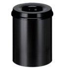 Papierbak met vlamdover Vepabins 15liter 26cm zwart