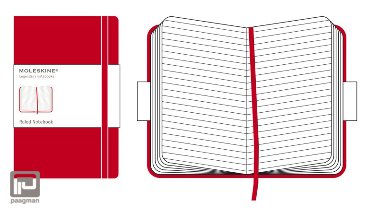 Moleskine notitieboekje classic large rood gelinieerd