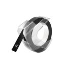 Reliëftape Dymo embossing plastic 9mm wit op zwart