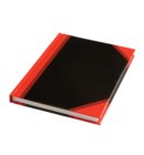Notitieboek Bantex zwart/rood A6 lijn 70gr 96vel
