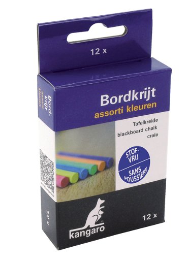 Schoolbordkrijt 12stuks kleur assorti stofvrij