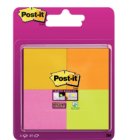 Memoblok Post-it 6910 Super Sticky 51x51mm assorti 4 stuks