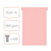 Planbord T-kaart Nobo nr 4 112mm roze 100 stuks