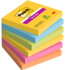 Memoblok Post-it 654 Super Sticky 76x76mm Carnival 6 stuks