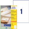 Etiket Avery Zweckform LR3478 210x297mm A4 recycled wit 100 etiketten