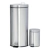 Afvalbak pedaalemmer RVS mat rond 30 liter