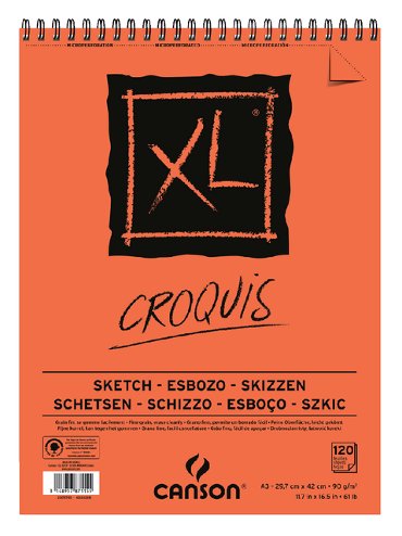 Schetsblok Canson XL Croquuis A3 90gr 120 vel spiraal