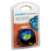 Labeltape Dymo LetraTag plastic 12mm zwart op geel