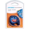 Labeltape Dymo LetraTag plastic 12mm zwart op rood